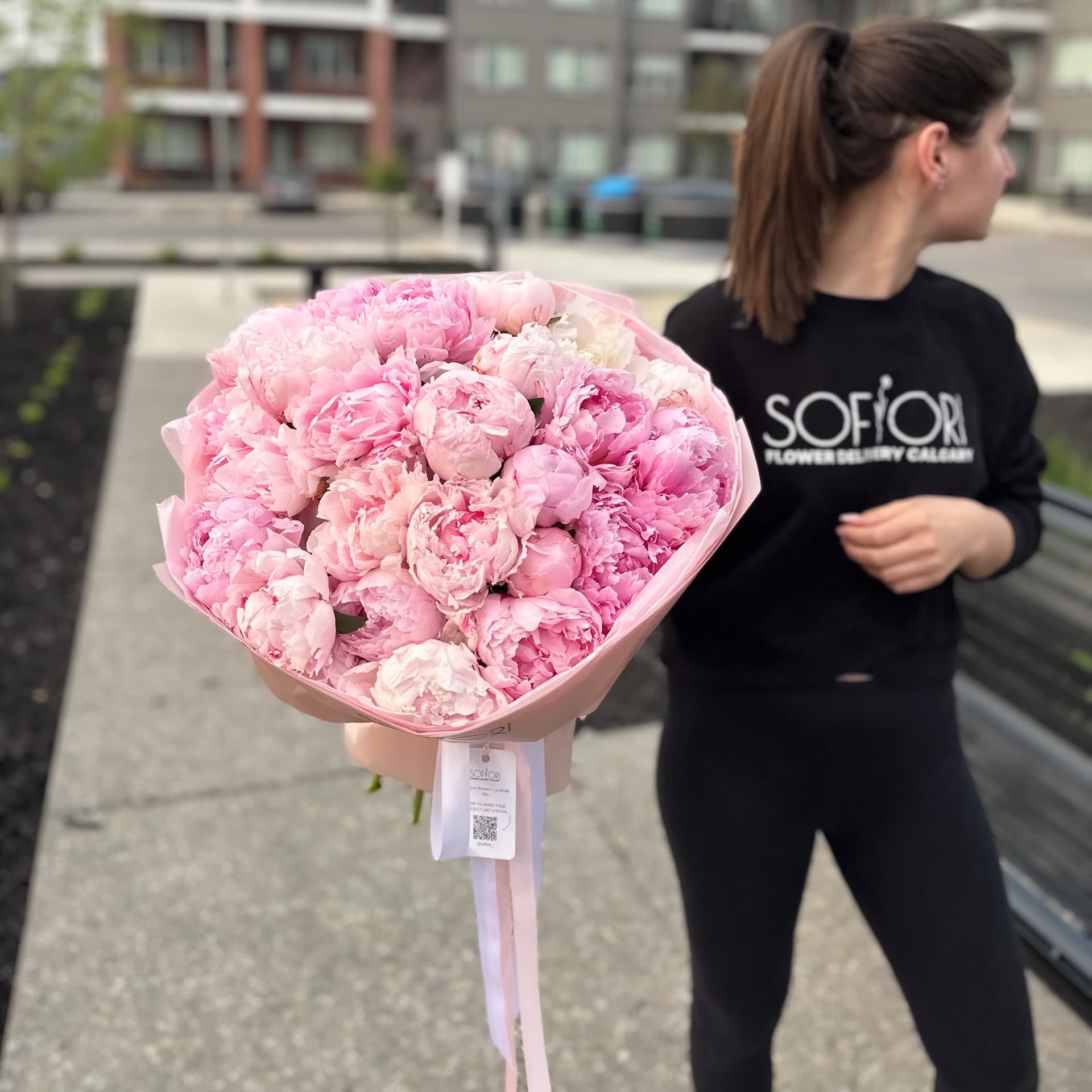 Just Because bouquet — 30 Pink Peony