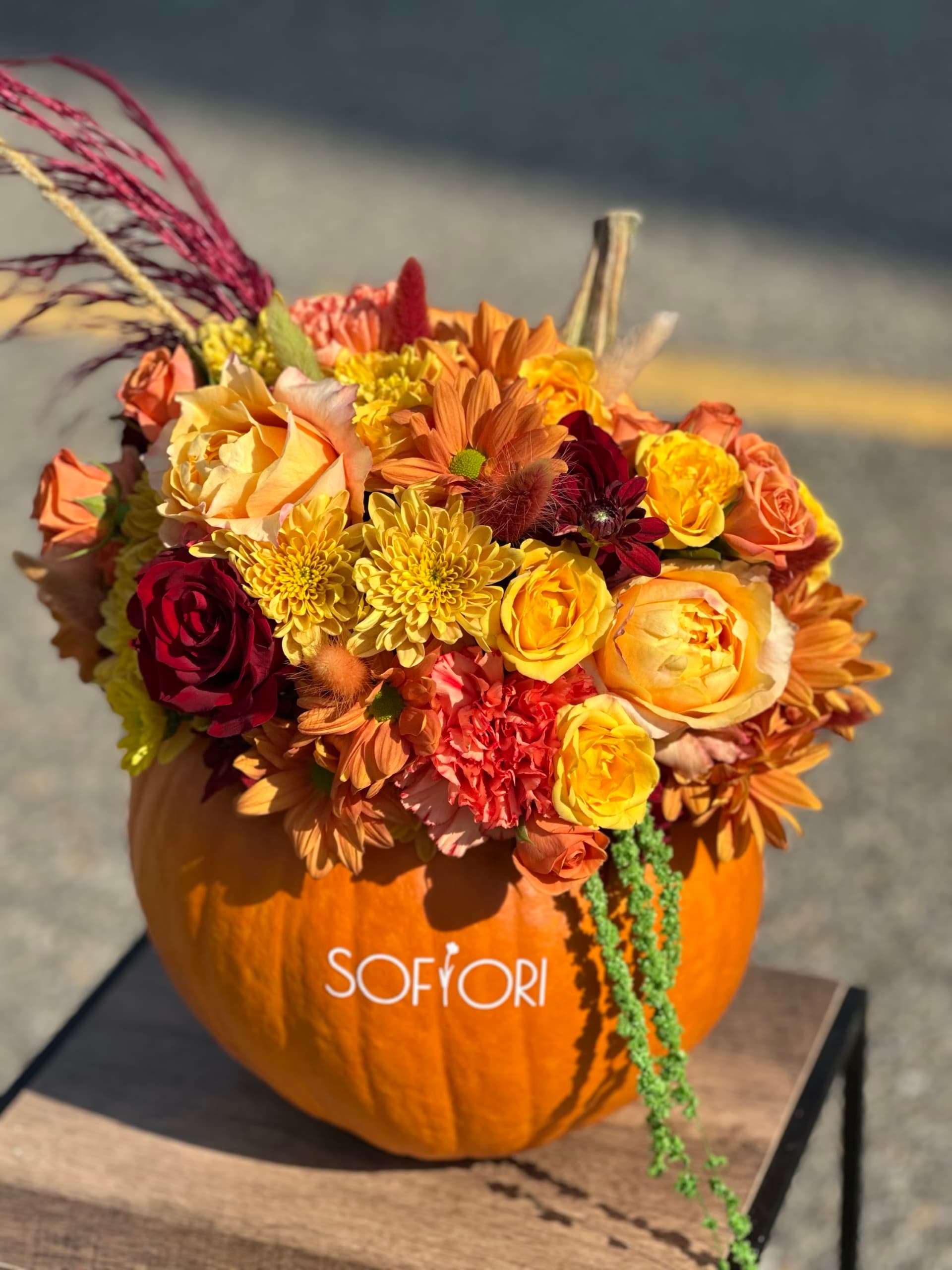 Floral pumpkin large