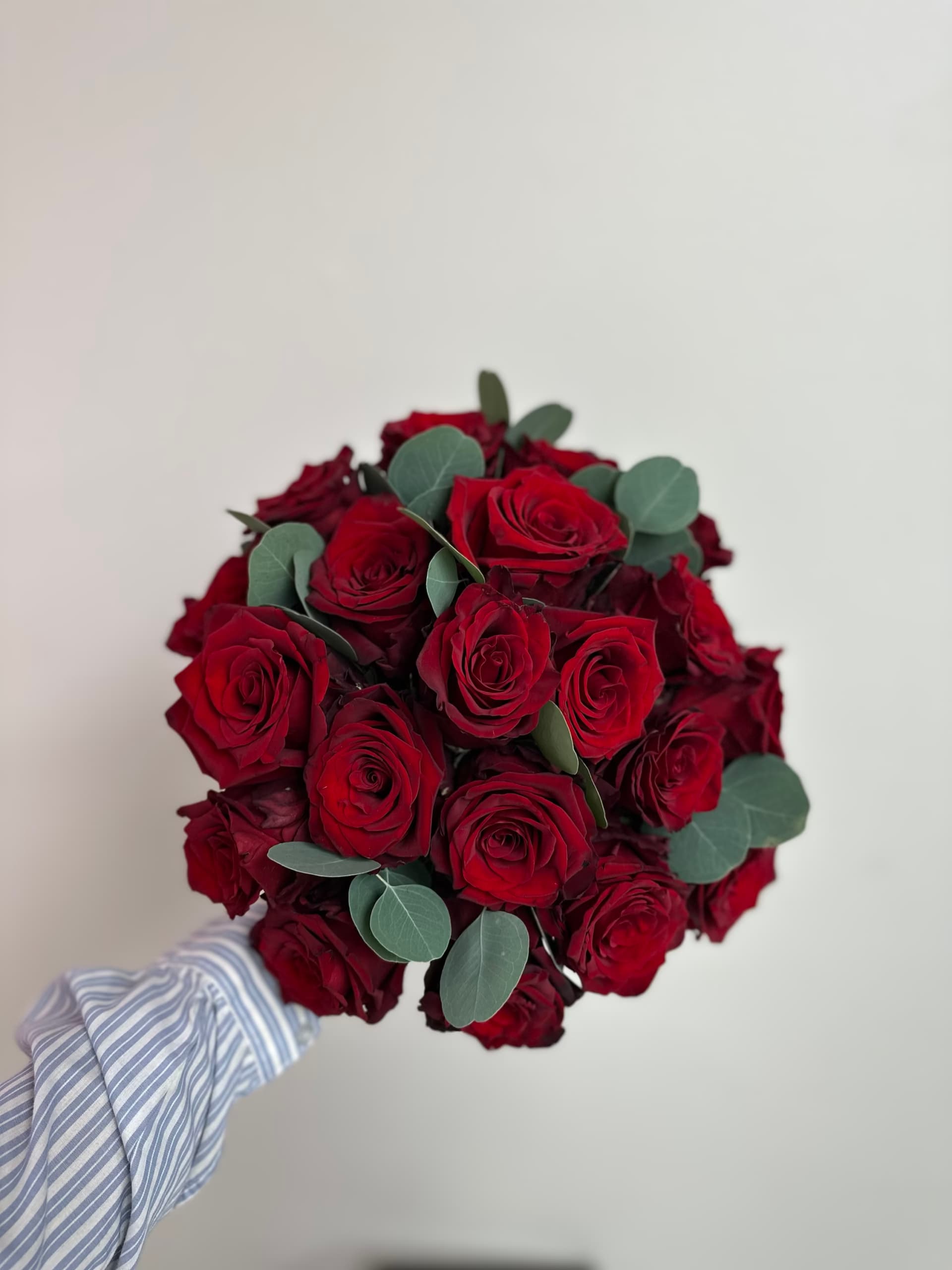 Red roses wedding bouquet