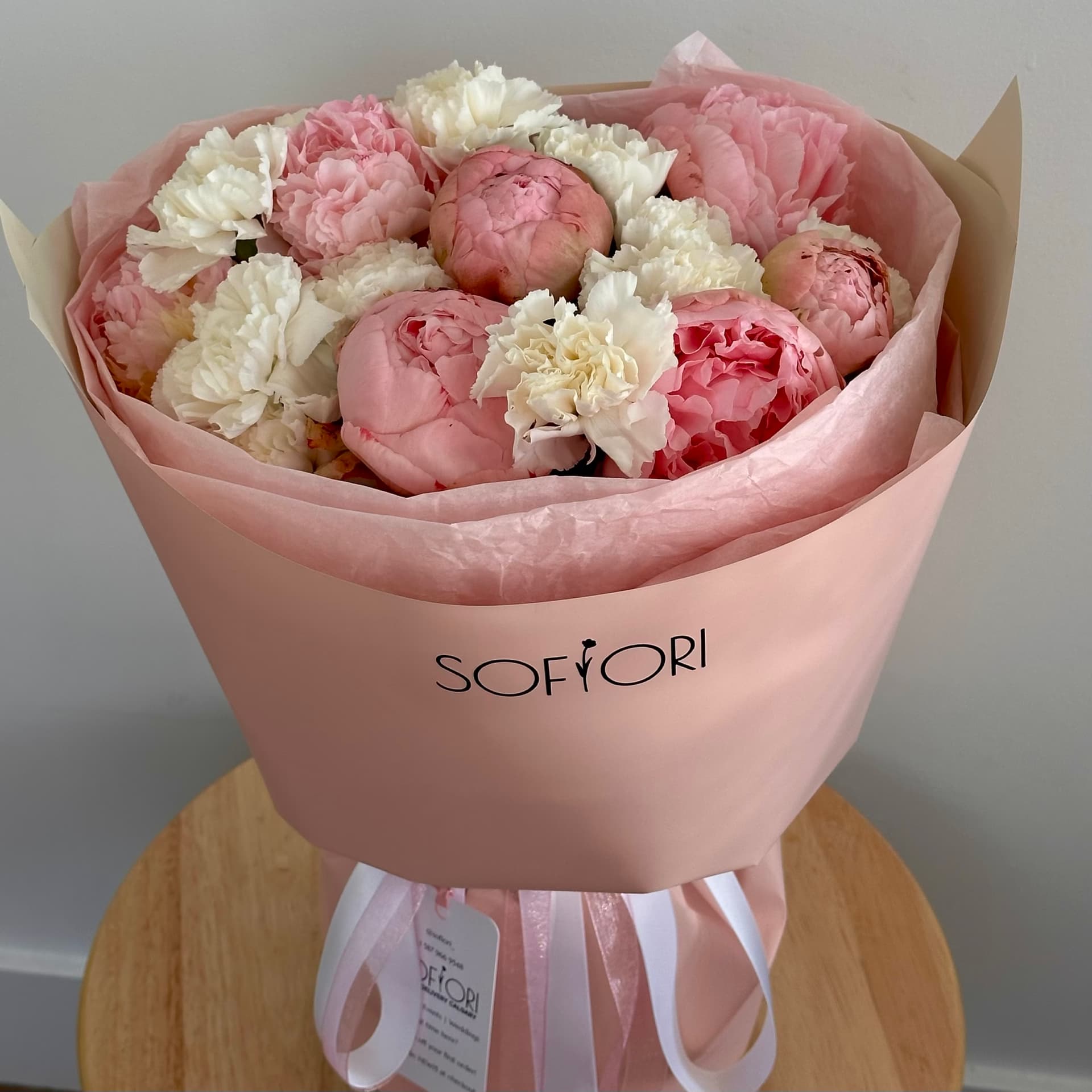 Peonies with Carnations