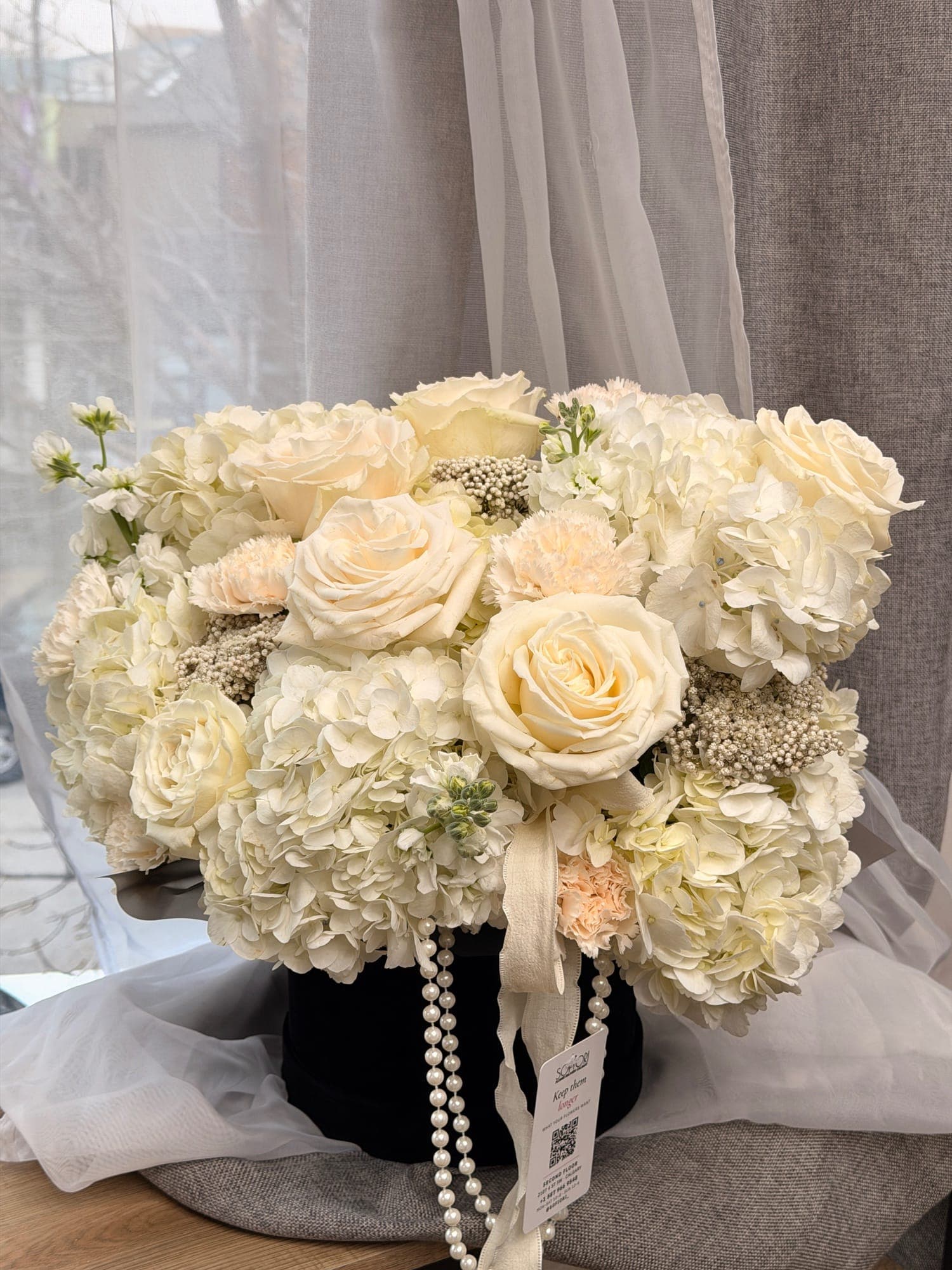 Hydrangeas flower box β roses and carnations, Sofiori Calgary