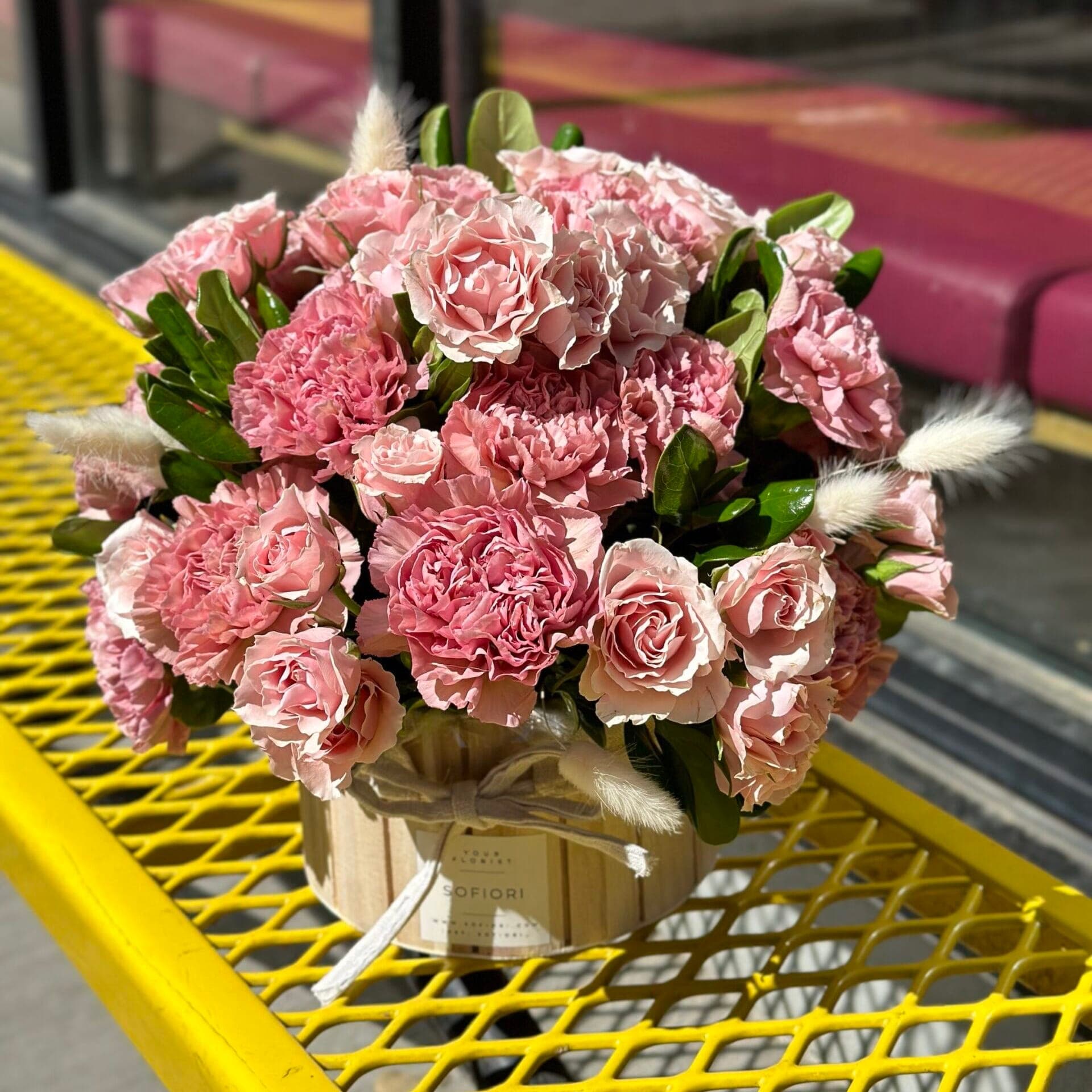 Congratulations bouquet — Pink Roses & Carnations Box