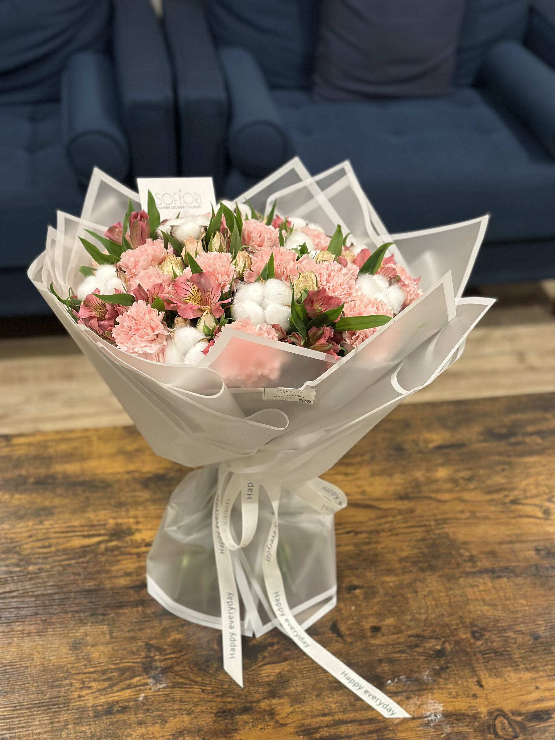 Blush & Cotton Bouquet - Image 2