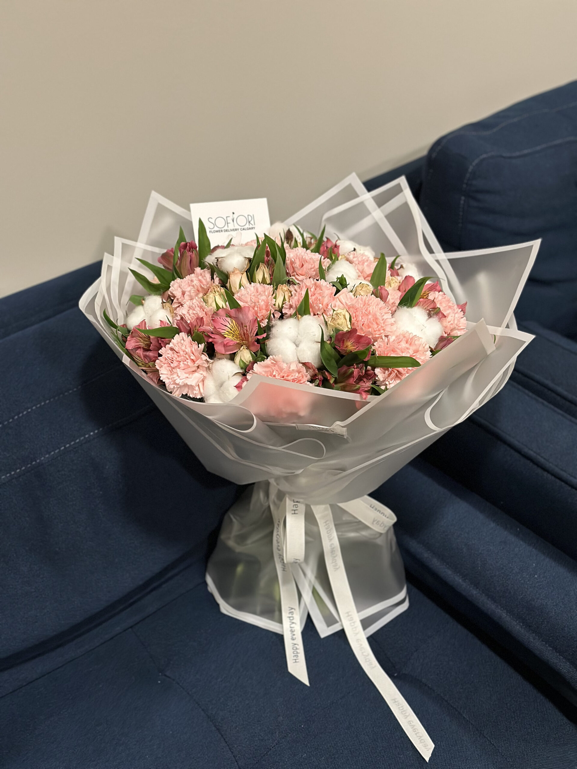 Blush & Cotton Bouquet - Image 3